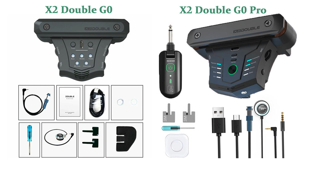 Порівняння звукознімачів для акустичної гітари: X2 Double G0 проти X2 Double G0 Pro. Ключові особливості та відмінності
