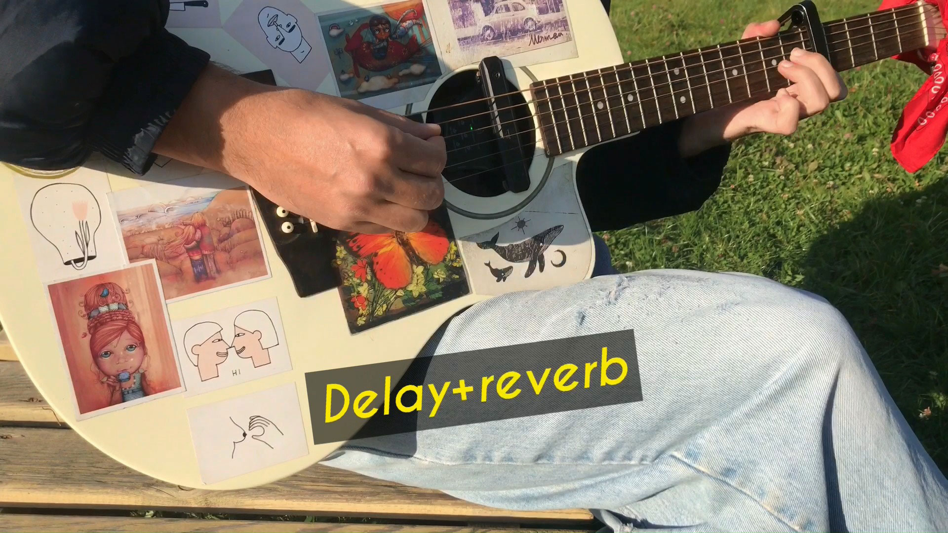 Микс эффектов: дилей + ревер (delay+reverb) на обычной акустике без комбика! Звукосниматель для акустической гитары x2 double go (g0)