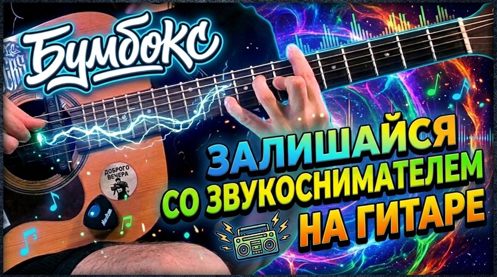 Играем Бумбокс - залишайся на акустической гитаре со звукоснимателем
